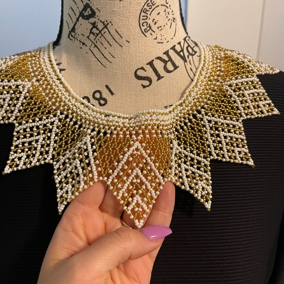 2 X 30 Handmade Necklace, Chakira Necklace, White and Gold Necklace - Picture 7 of 7